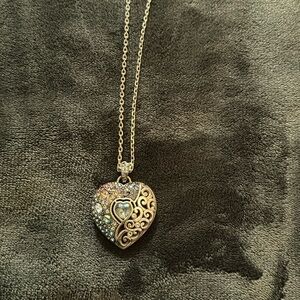 Brighton long necklace heart with pastel color heart convertible heart